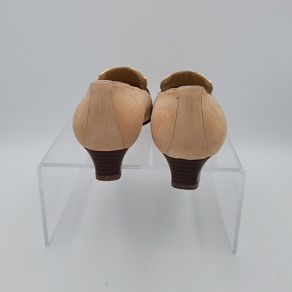 Rodolfo Valentino Vintage Nude Slip On Loafers Block Heels EU Size 37 - Picture 5 of 8